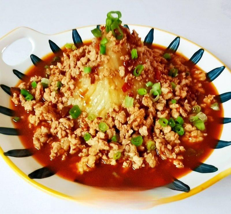 Mashed Potato Volcano with Braised Pork Sauce recipe photo