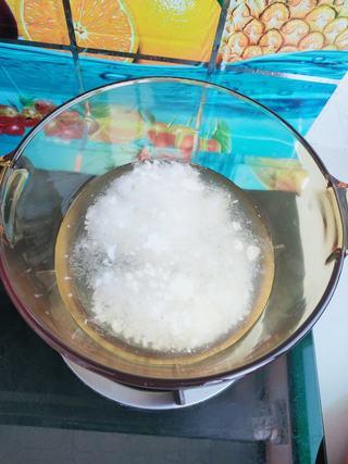 Chinese Yam, Spinach and Egg Soup step 7: Bring fresh water to a boil and add the minced Chinese yam.