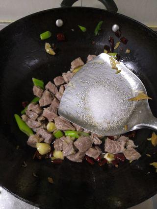 Braised Beef Brisket step 9: Sprinkle in the sugar.